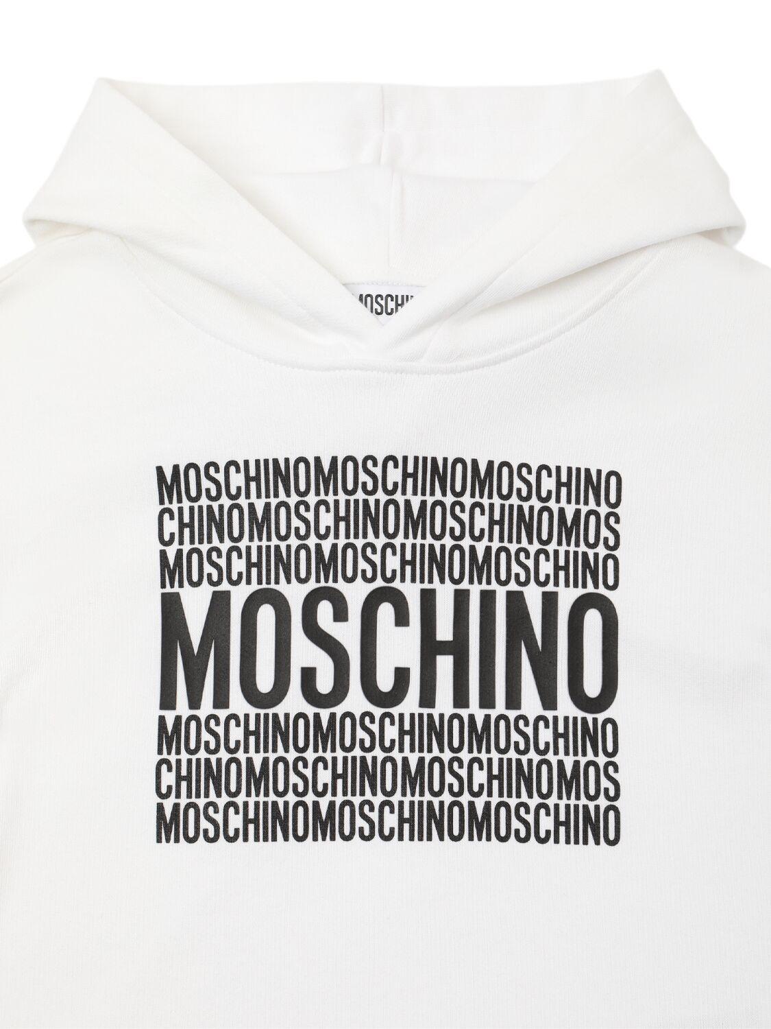 MOSCHINO Printed Cotton Hooded Sweatshirt