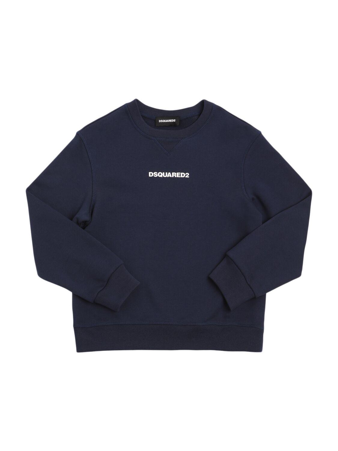 DSQUARED2 Printed Cotton Crewneck Sweatshirt