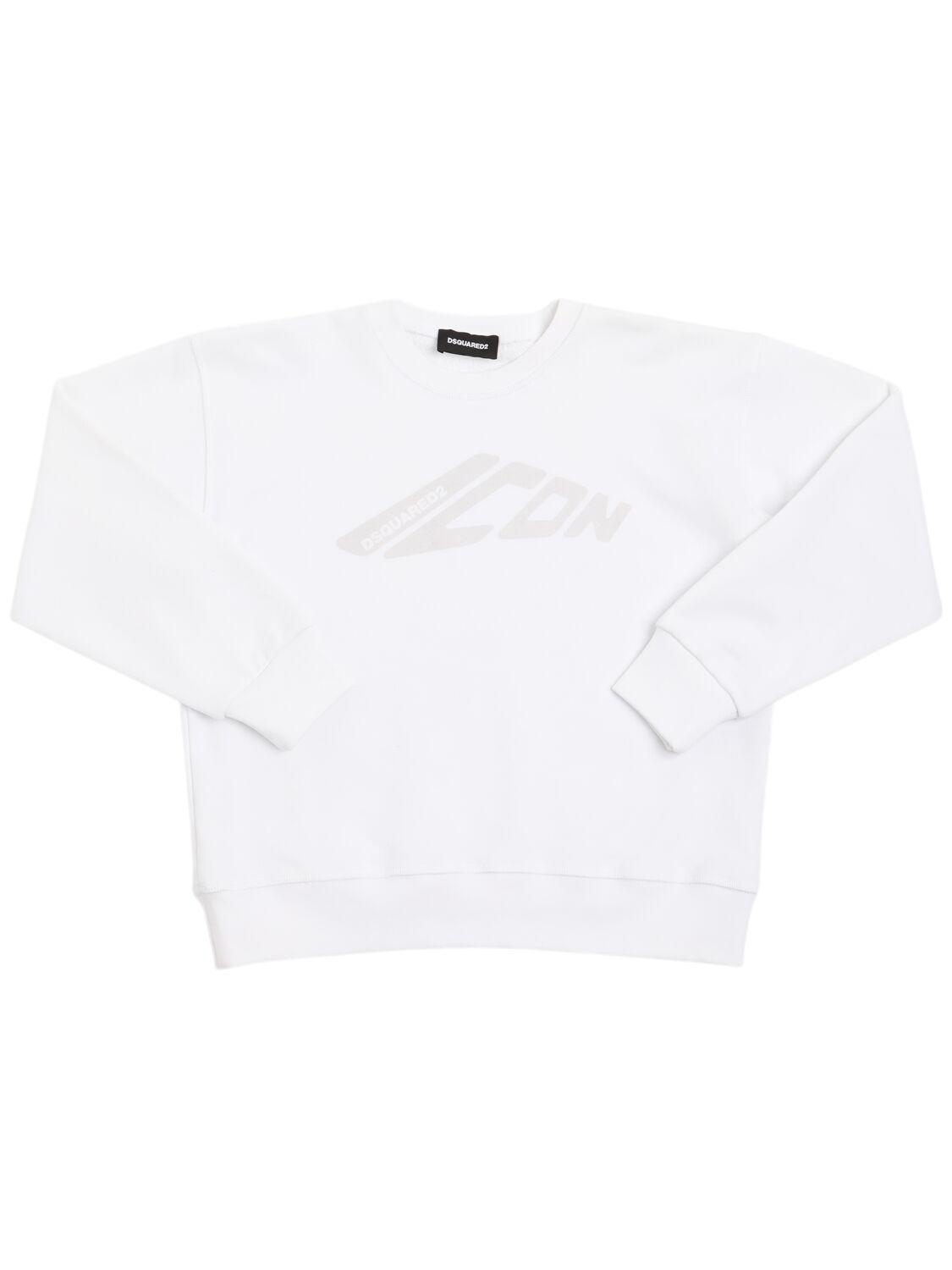 DSQUARED2 Printed Cotton Crewneck Sweatshirt