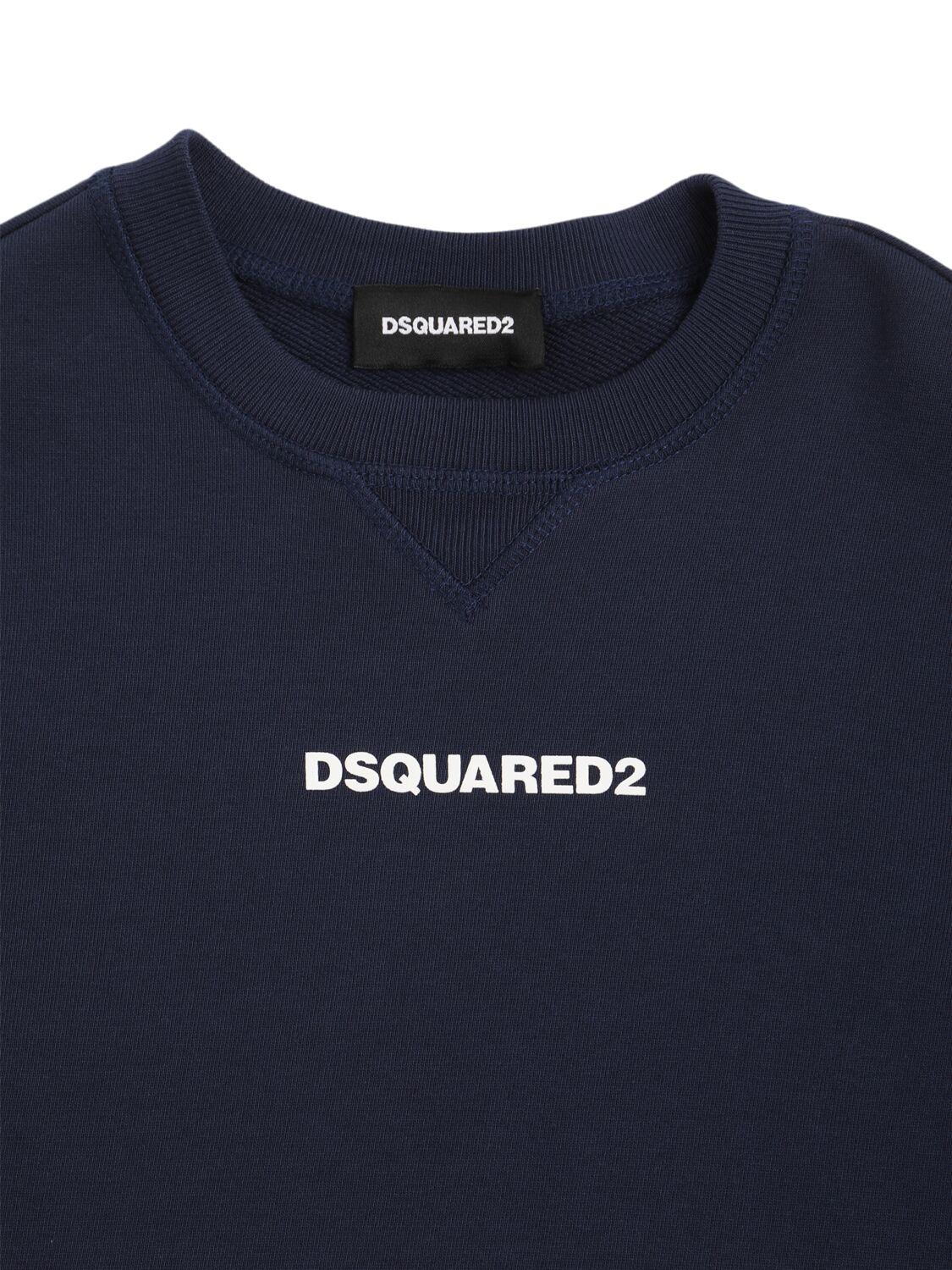 DSQUARED2 Printed Cotton Crewneck Sweatshirt