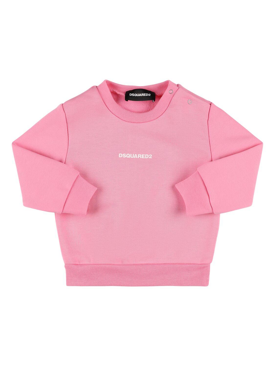 DSQUARED2 Logo Cotton Crewneck Sweatshirt