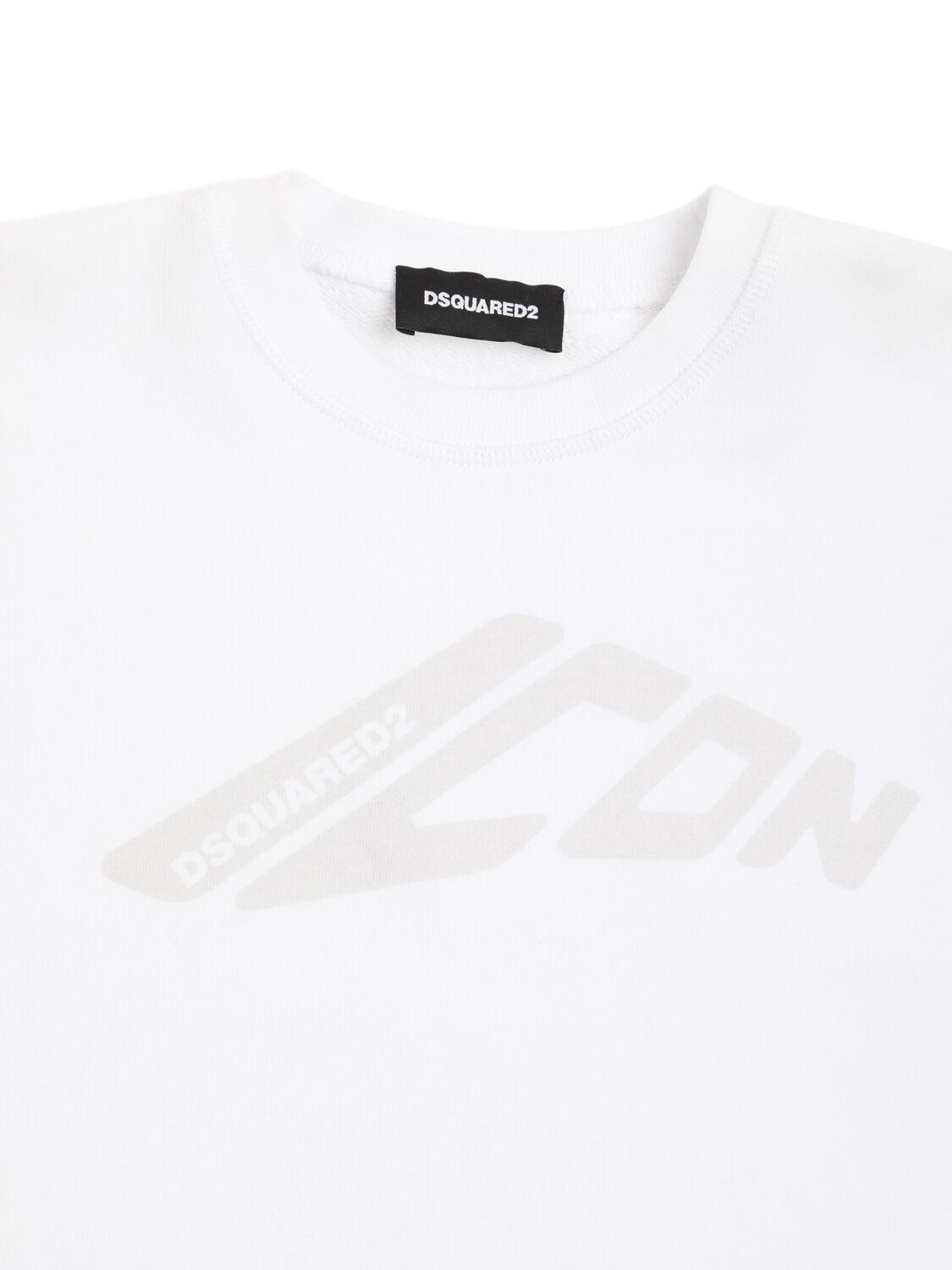 DSQUARED2 Printed Cotton Crewneck Sweatshirt