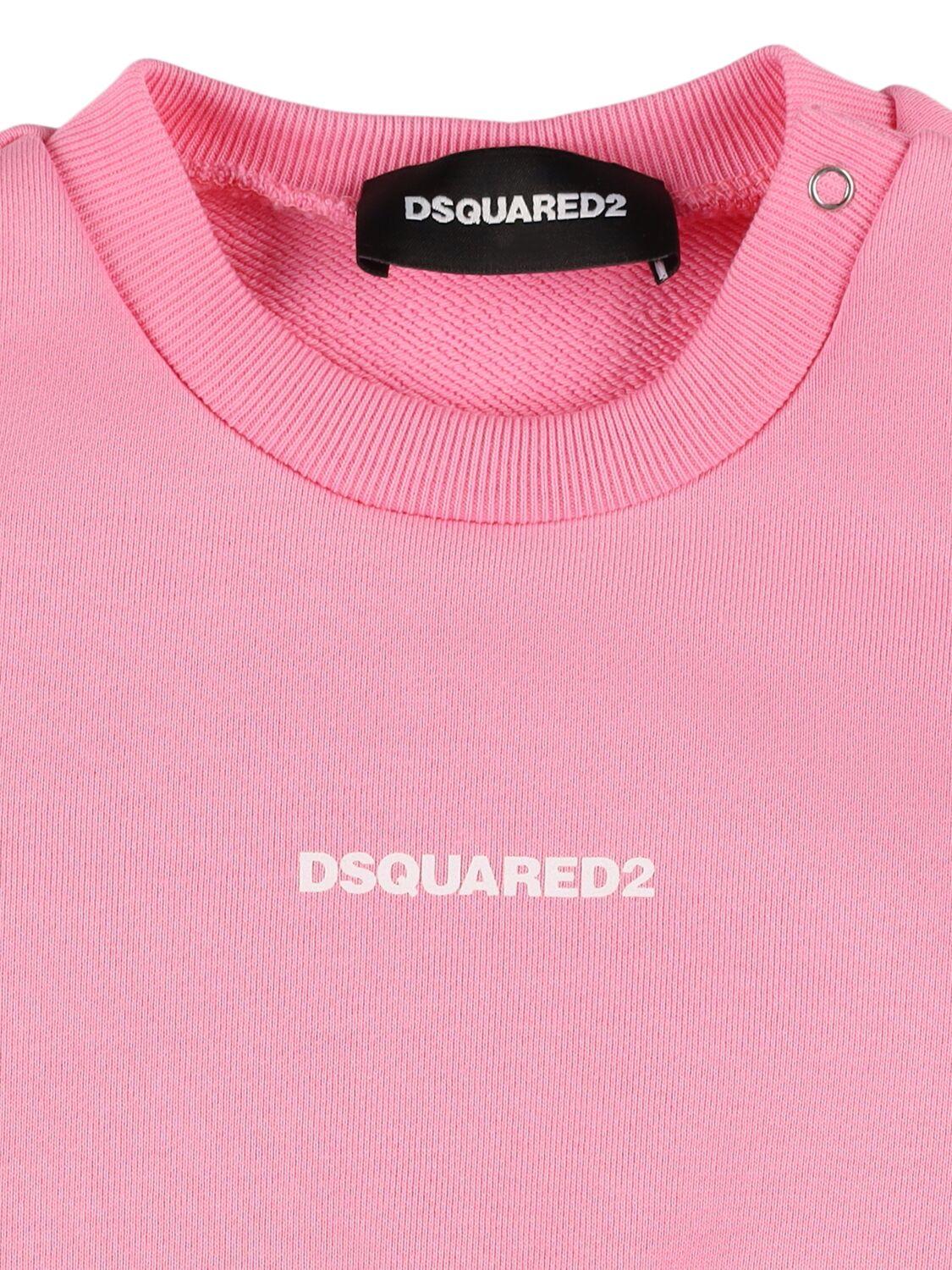 DSQUARED2 Logo Cotton Crewneck Sweatshirt