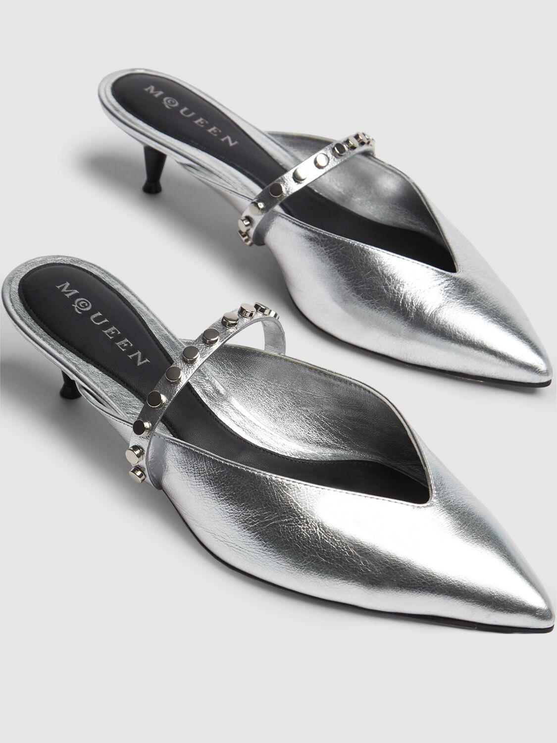 MCQUEEN Leather Mules with Studs