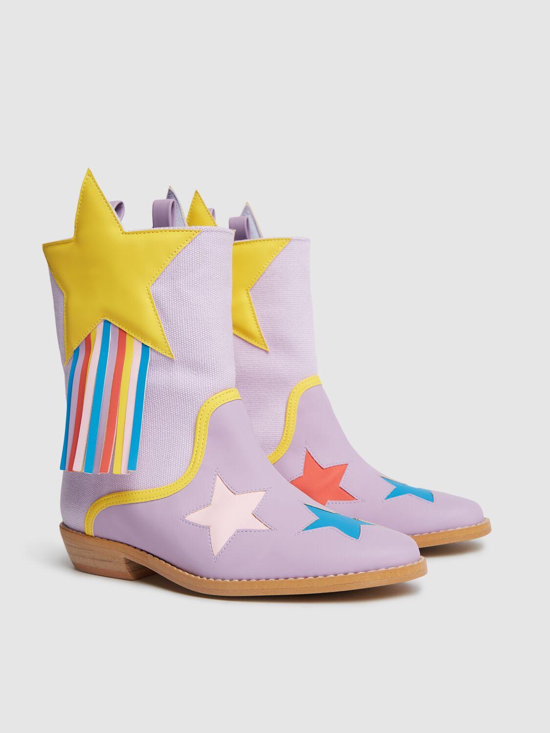 STELLA MCCARTNEY KIDS Stars Print Cotton Boots