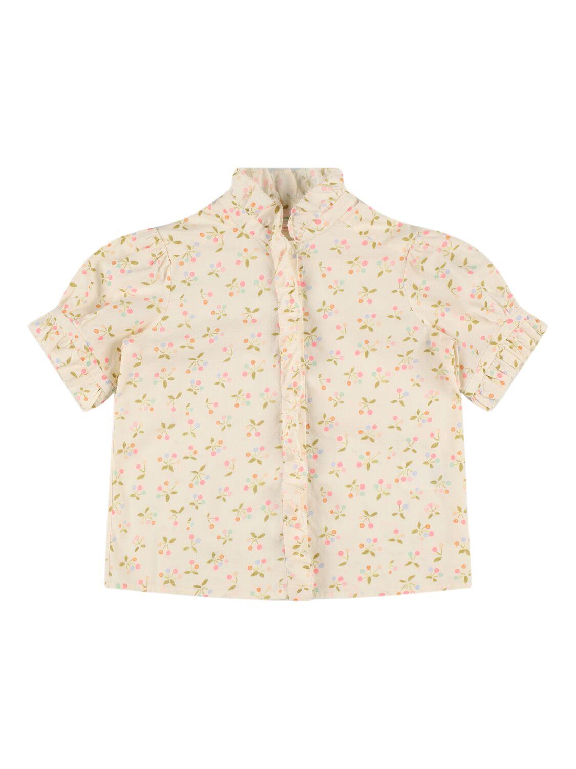 BONPOINT Printed Cotton Poplin Short-sleeve Shirt