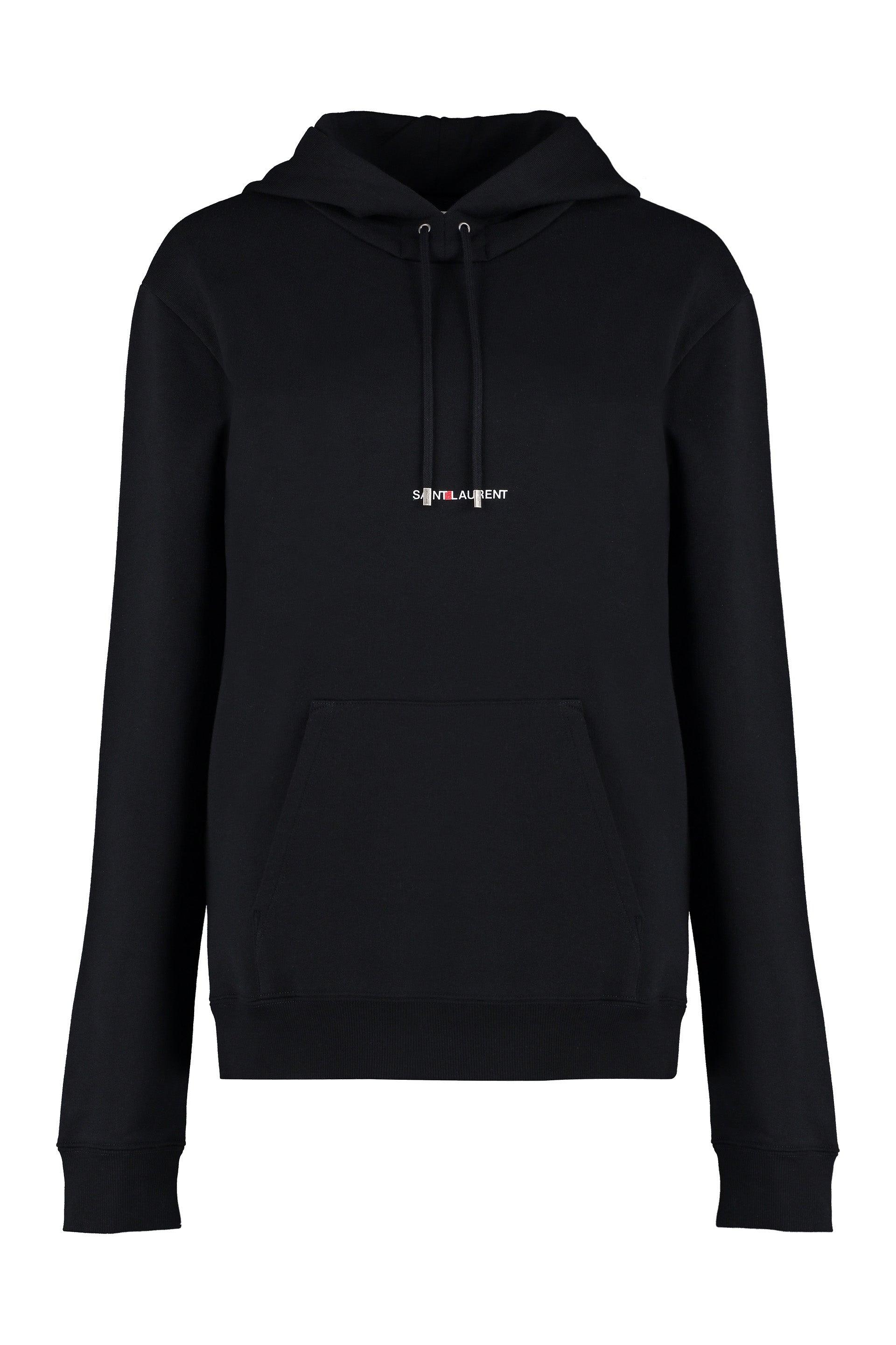 Saint Laurent Women's Cotton Hoodie and Sweatshirt in Black