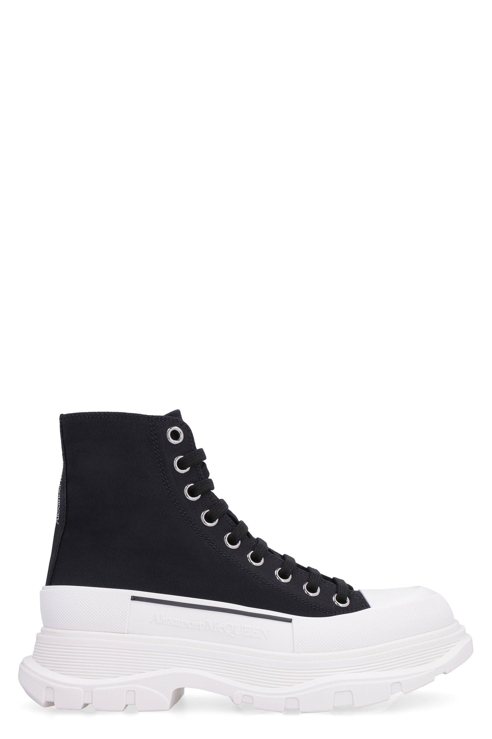 Alexander McQueen Tread Slick Sneakers and Ankle Boots in Black