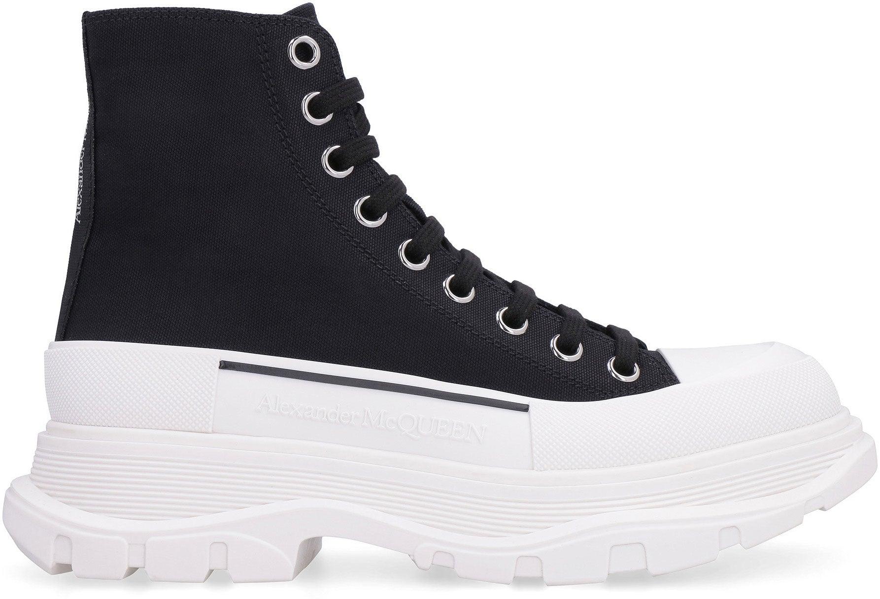 Alexander McQueen Tread Slick Sneakers and Ankle Boots in Black