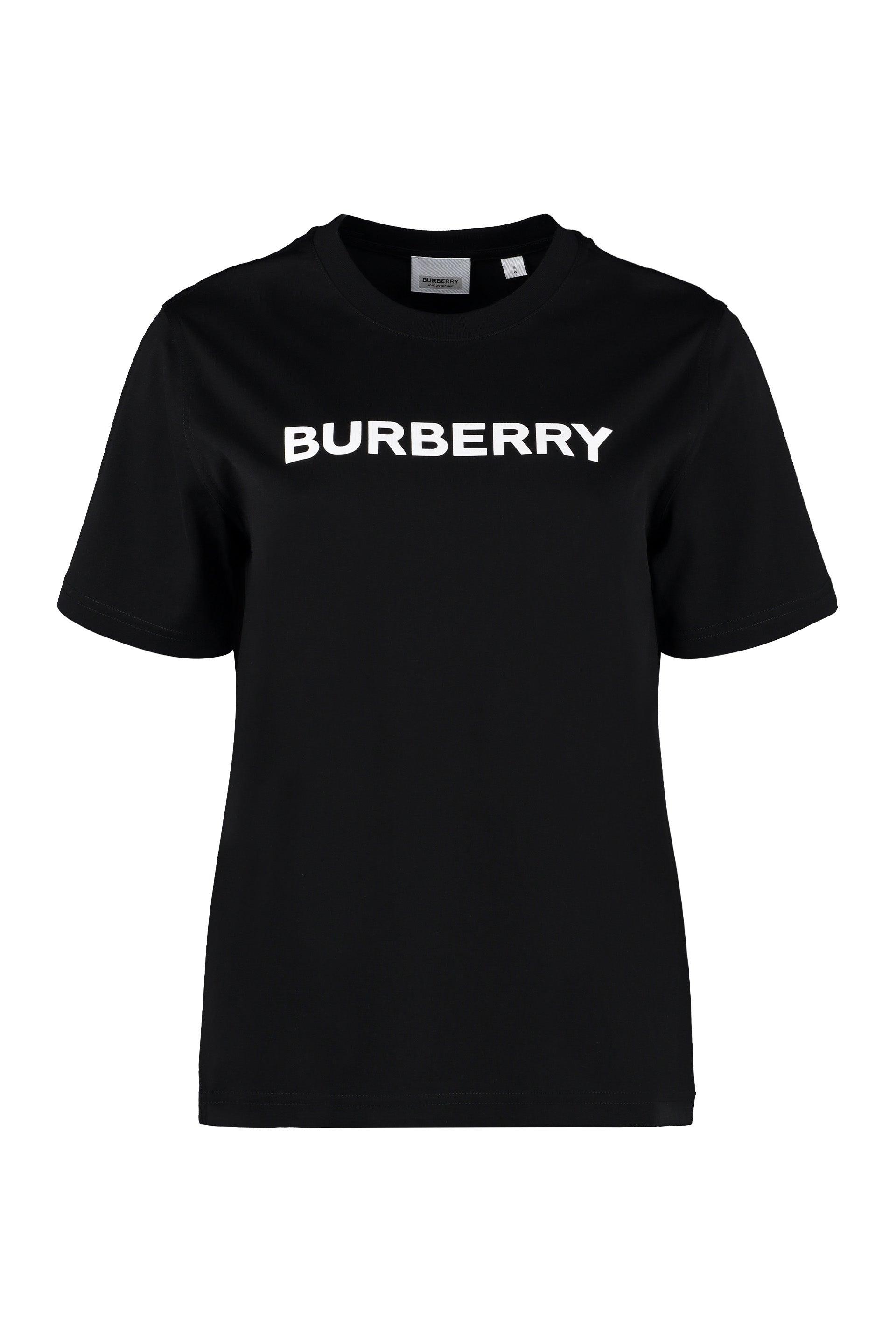 Burberry Women's Logo Cotton T-Shirt in Black