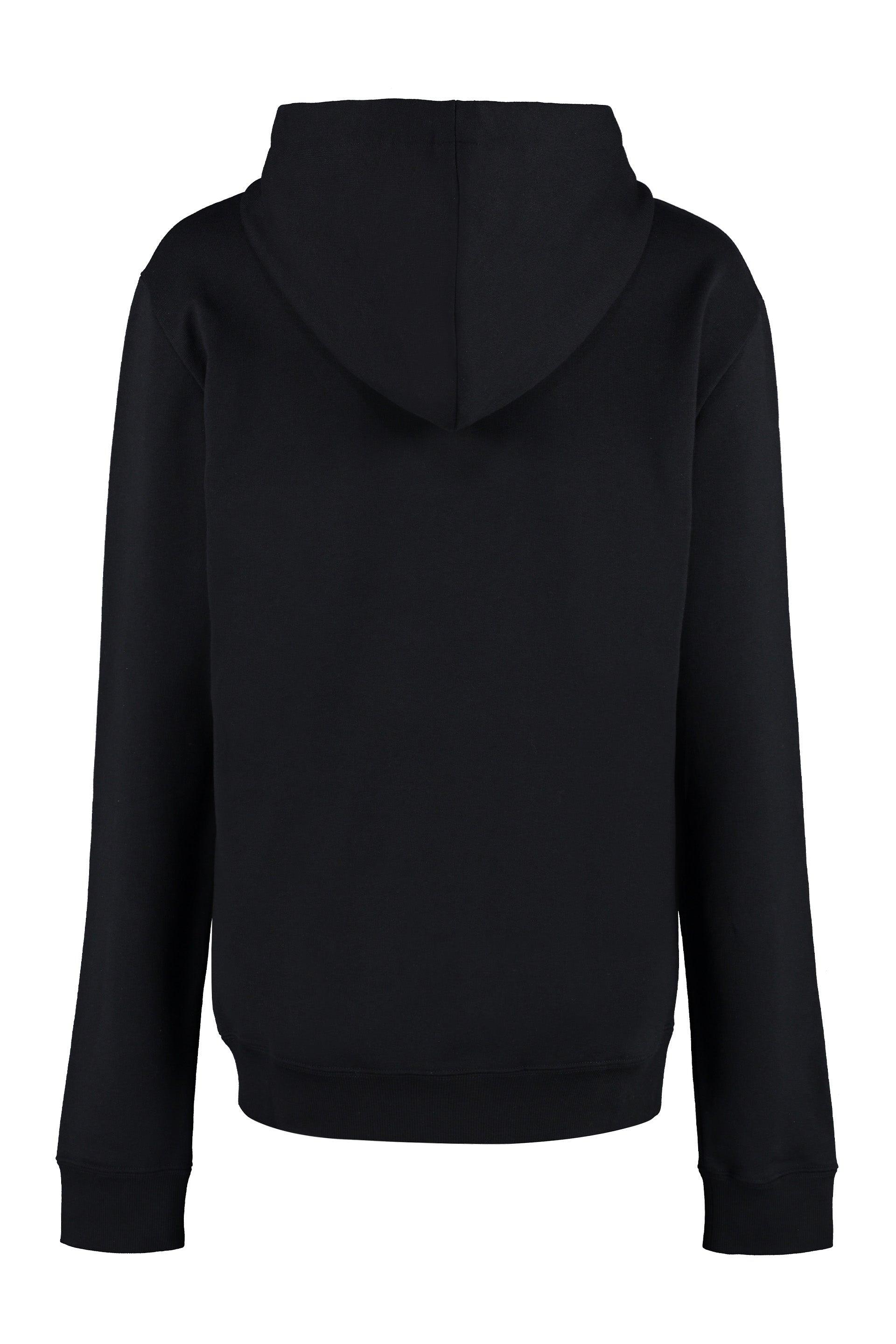 Saint Laurent Women's Cotton Hoodie and Sweatshirt in Black