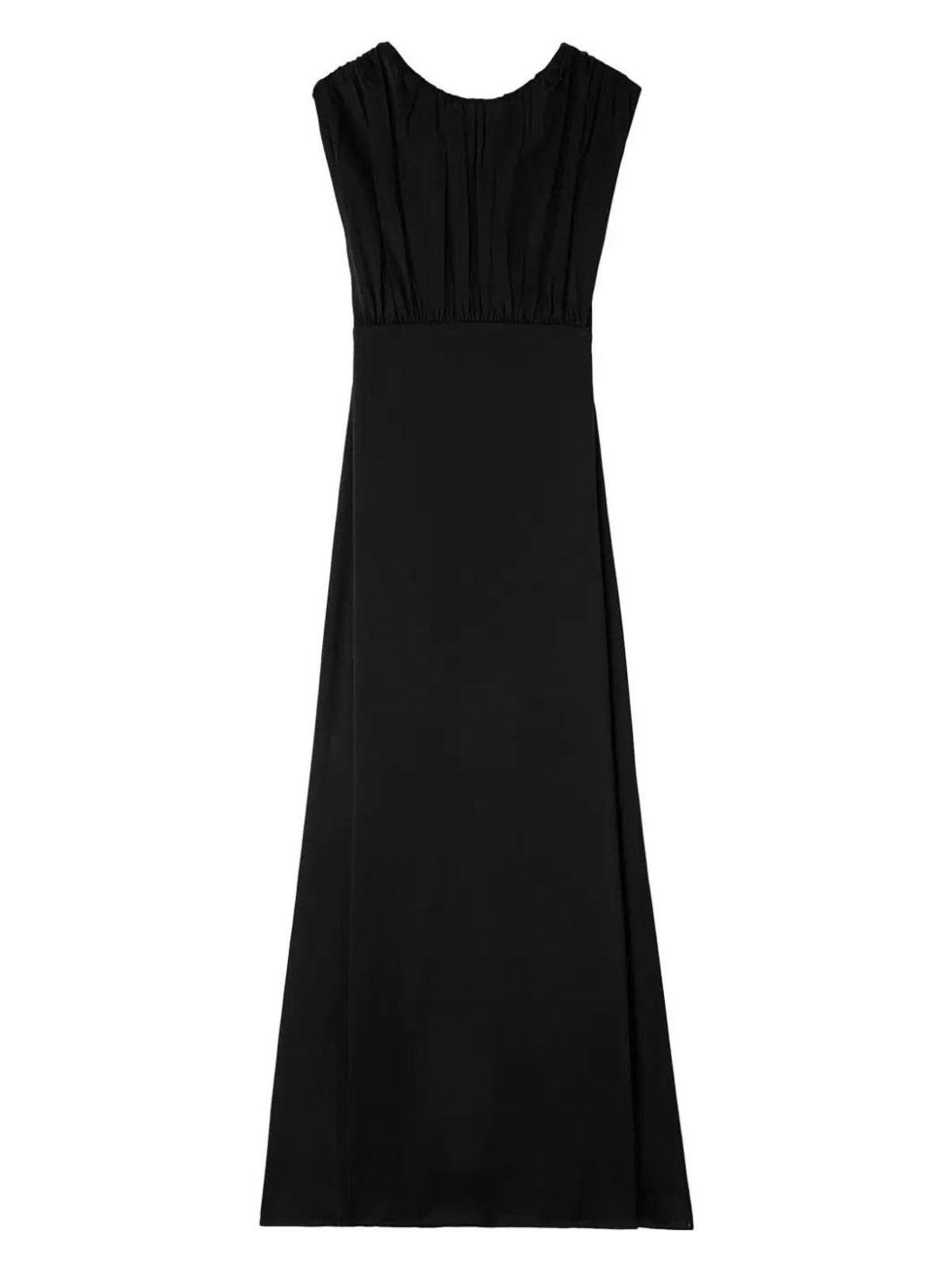 Jil Sander Women's Long Dress With Black Ruffles and Sleeveless Dress in Black