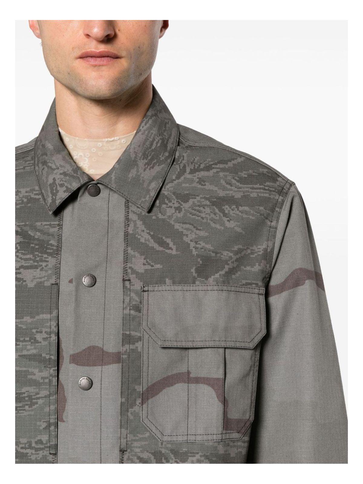 Marine Serre Men's Camouflage Print Overshirt in Grey