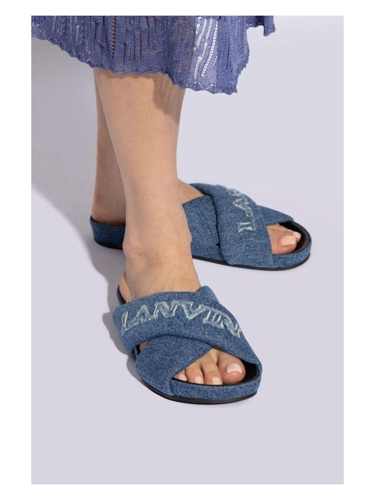 Lanvin Women's Criss Cross Sandal in Denim