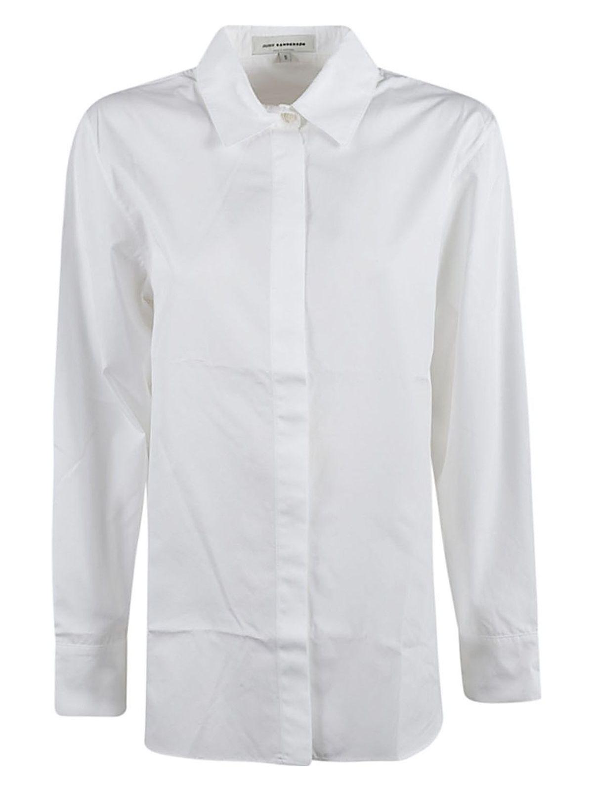 Jil Sander Women's Button-Down Cotton Shirt in White