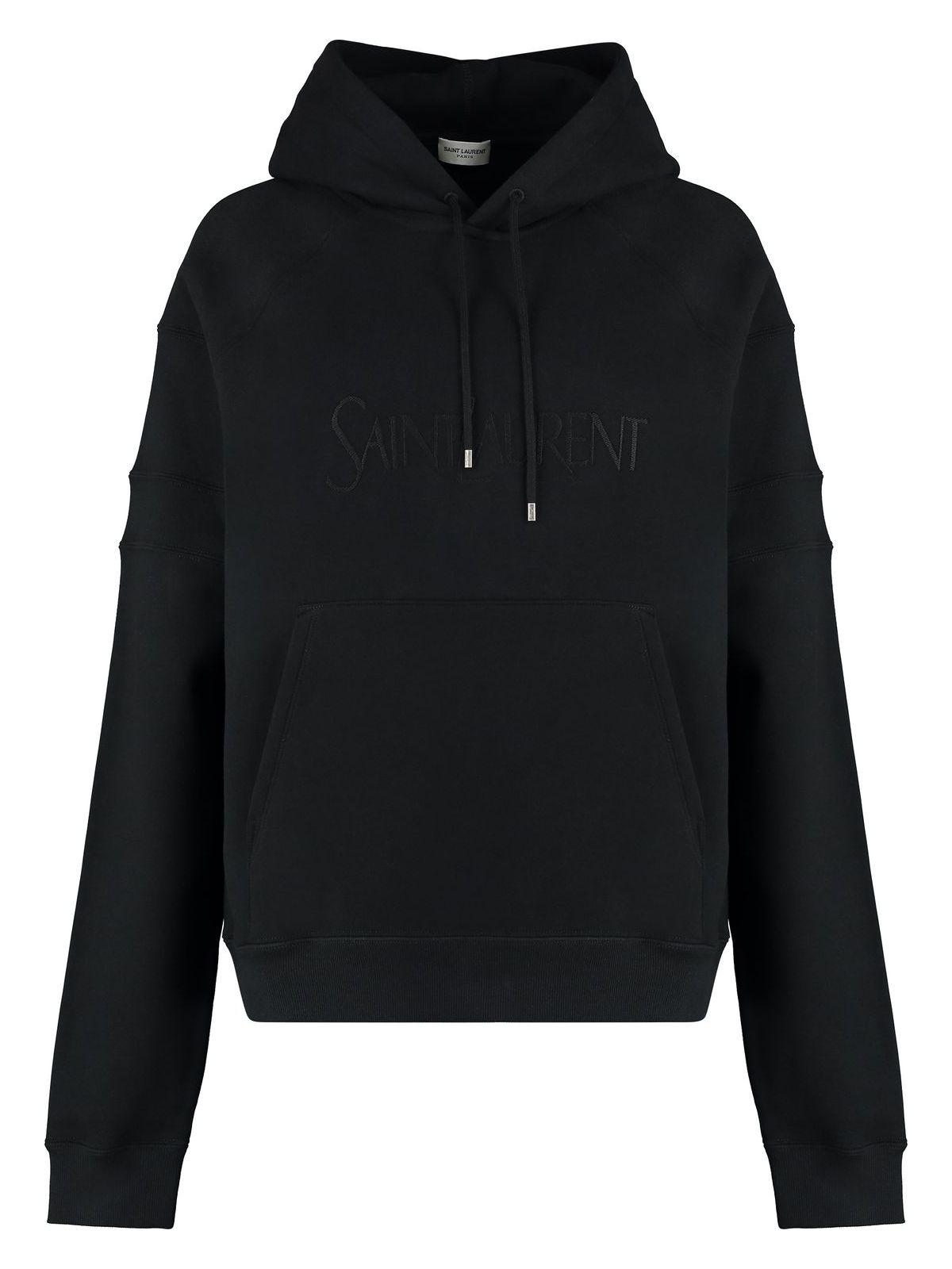 Saint Laurent Women's Cotton Hoodie in Black
