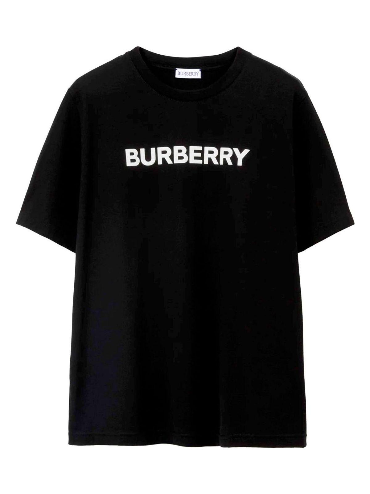 Burberry Women's Logo Cotton T-Shirt in Black