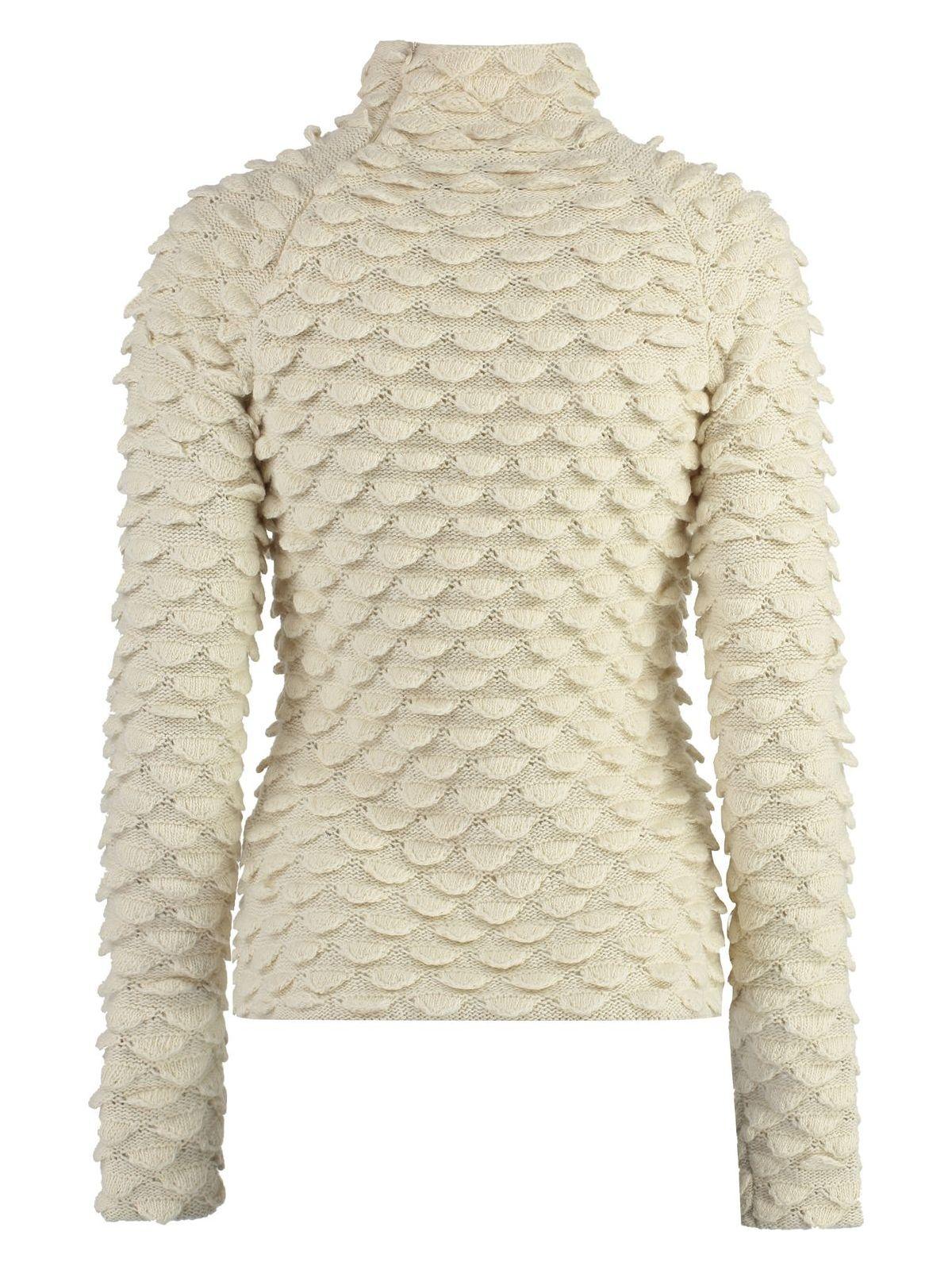 Bottega Veneta Women's Wool Turtleneck Sweater in Panna