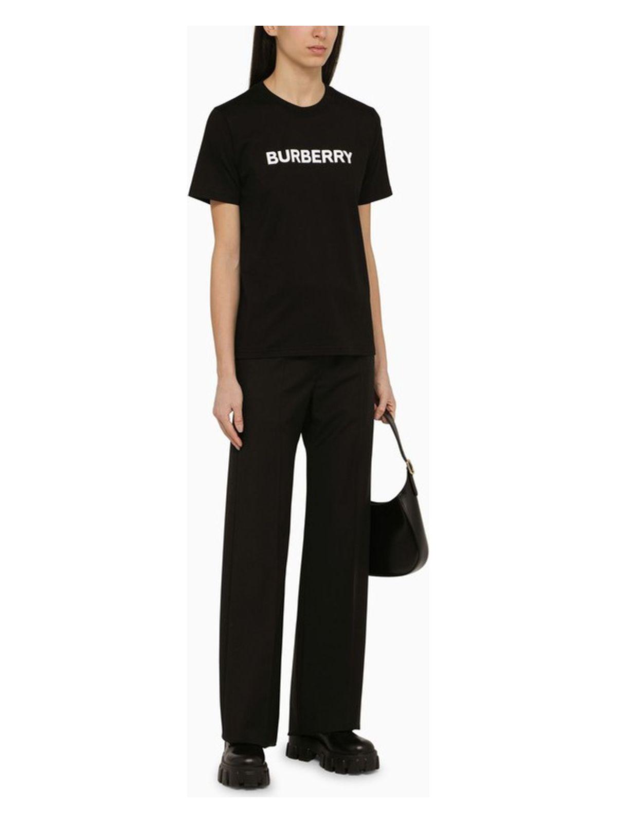Burberry Women's Logo Cotton T-Shirt in Black