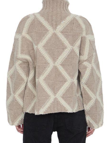 Bottega Veneta Women's Argyle Intarsia Sweater and Two-tone Wool Sweater