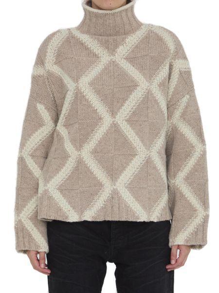 Bottega Veneta Women's Argyle Intarsia Sweater and Two-tone Wool Sweater