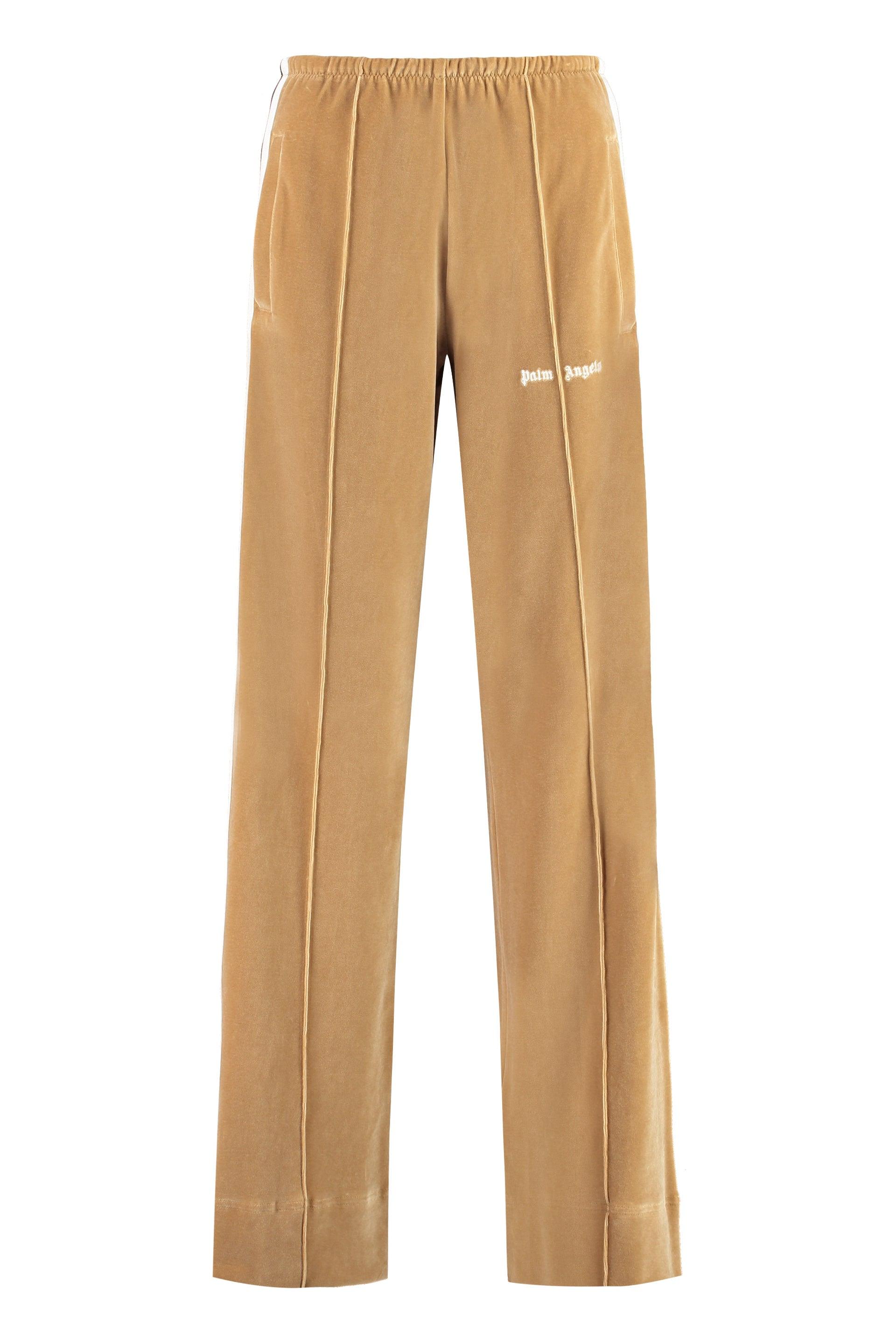 Palm Angels Women's Velvet Trousers in Beige