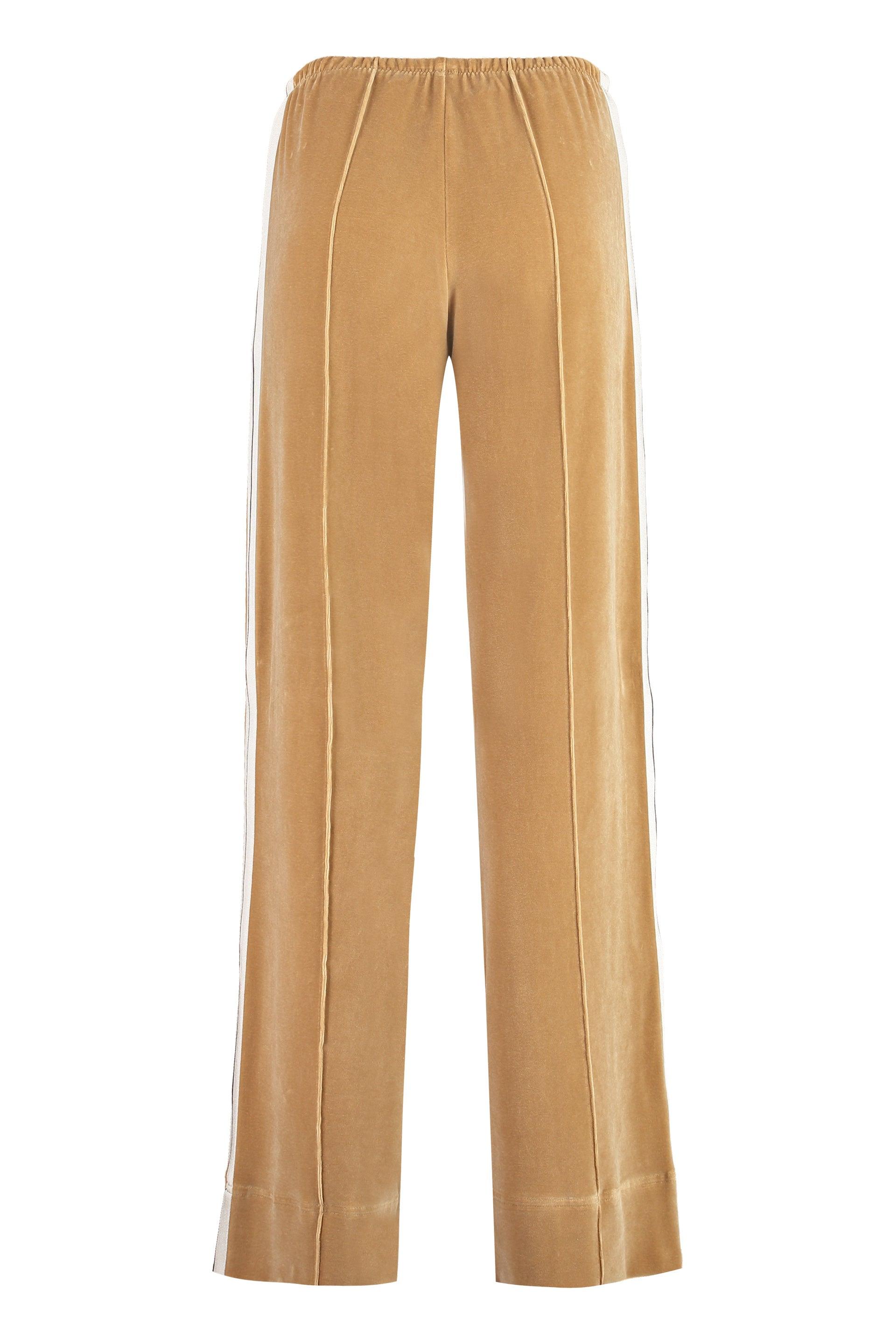 Palm Angels Women's Velvet Trousers in Beige