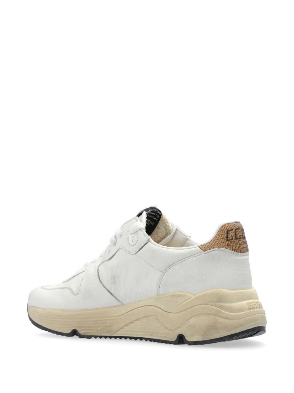 Golden Goose Running Sole Sneakers in White Gold