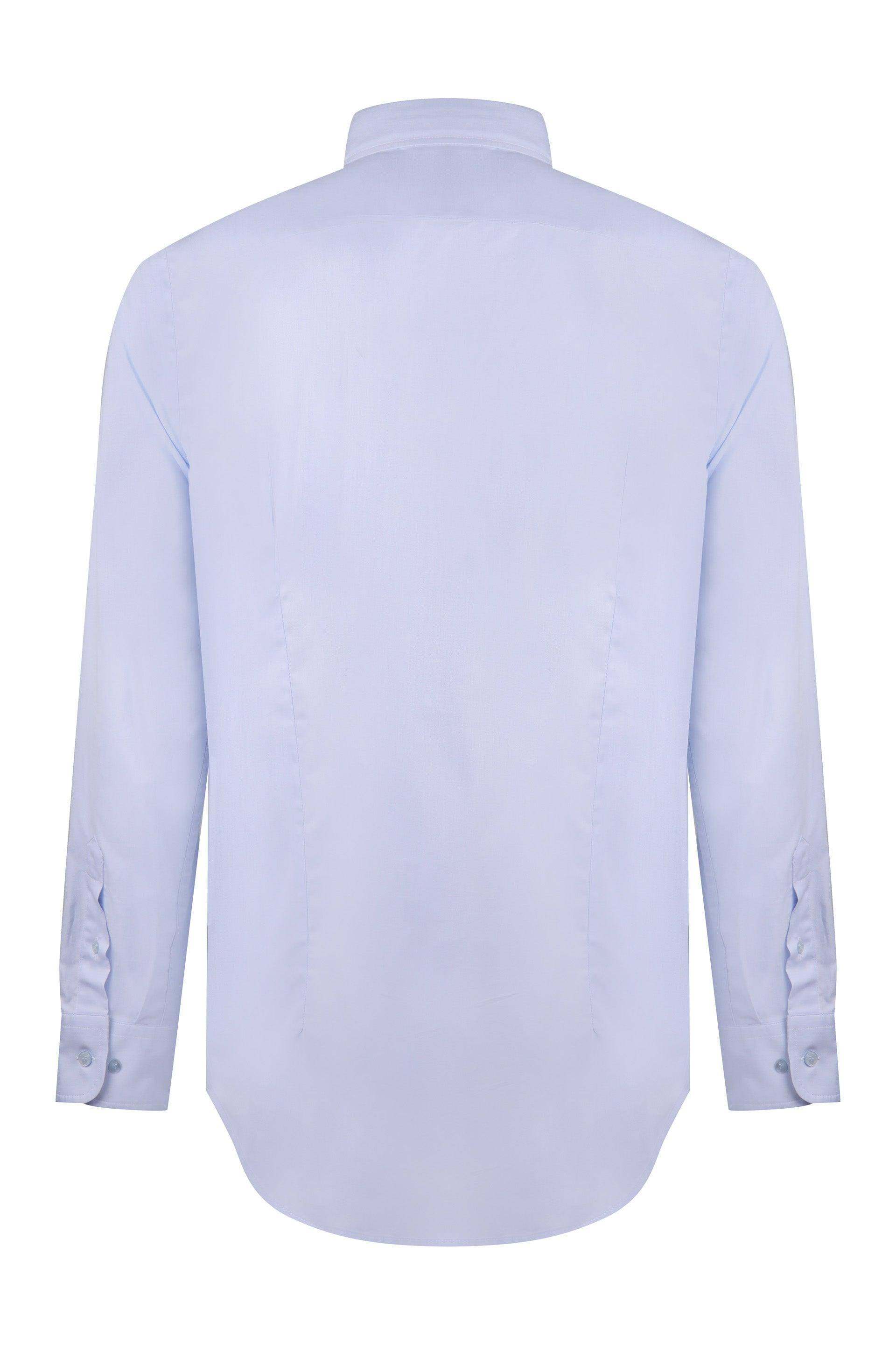 Etro Button-Down Collar Cotton Shirt in Light Blue