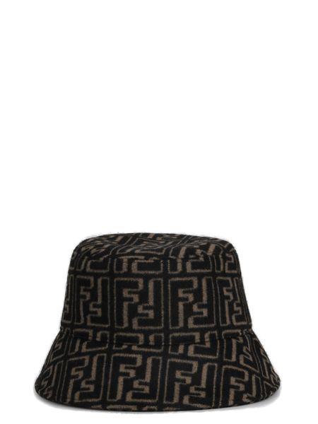 Fendi Men's Logo Printed Raffia Bucket Hat