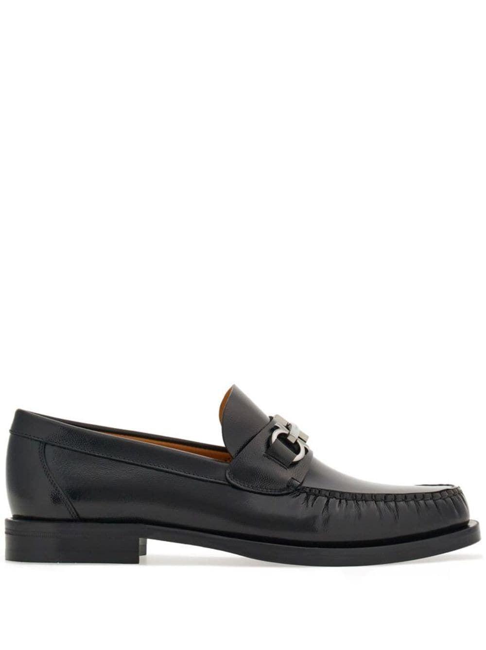 Ferragamo Men's British Gancini Loafers in Black