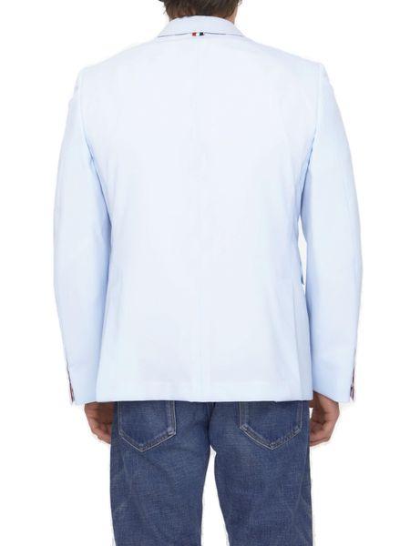 Thom Browne Men's Single-Breasted Wool Jacket in Light Blue