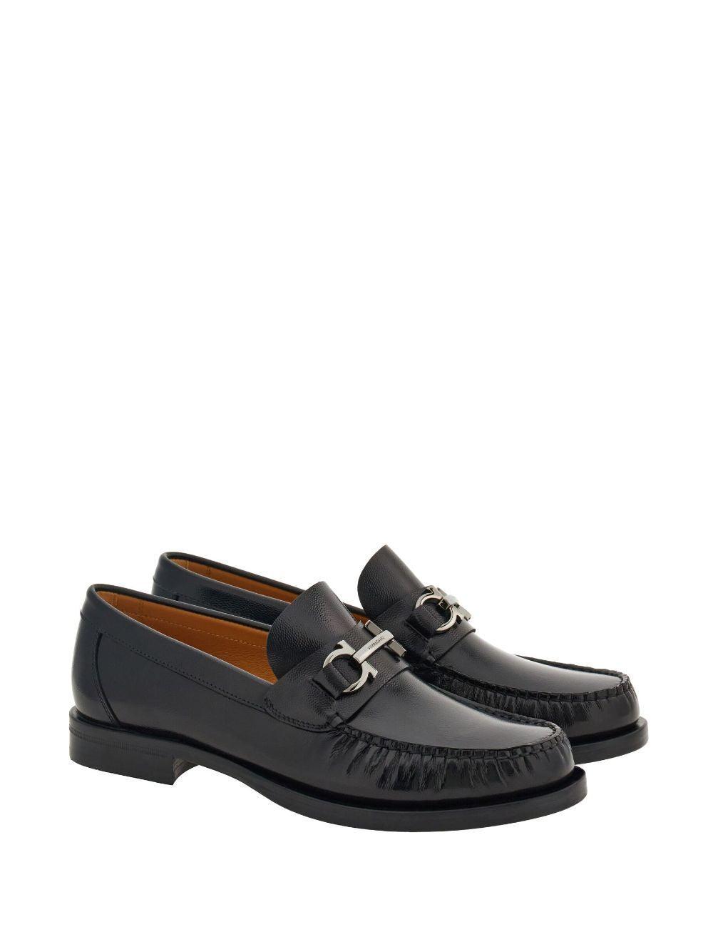 Ferragamo Men's British Gancini Loafers in Black