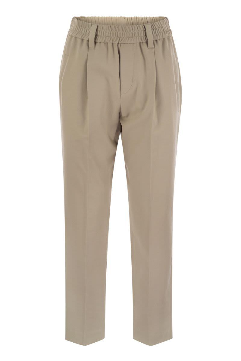 Brunello Cucinelli Women's Stretch Cotton Cover-Up Trousers With Jewellery in Sand