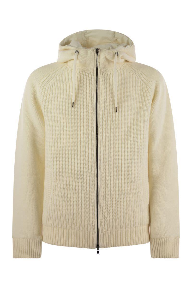 Herno Men's Reversible Padded Wool Bomber Jacket in White