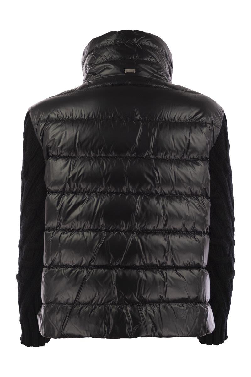 Herno Women's Ultralight Nylon and Wool Jacket in Black