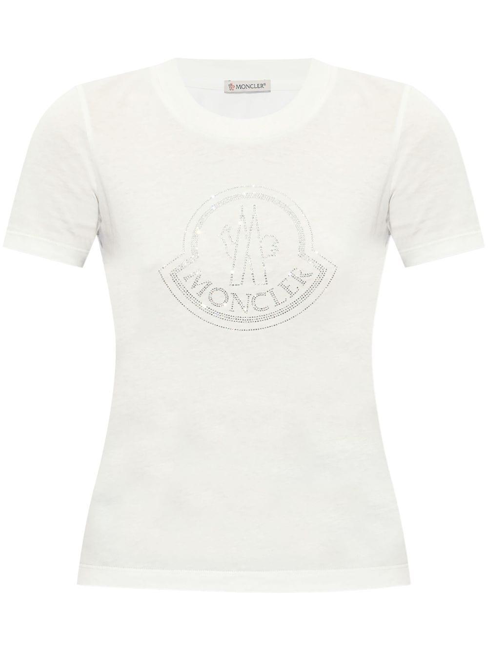 Moncler Women's Logo Cotton T-Shirt in White