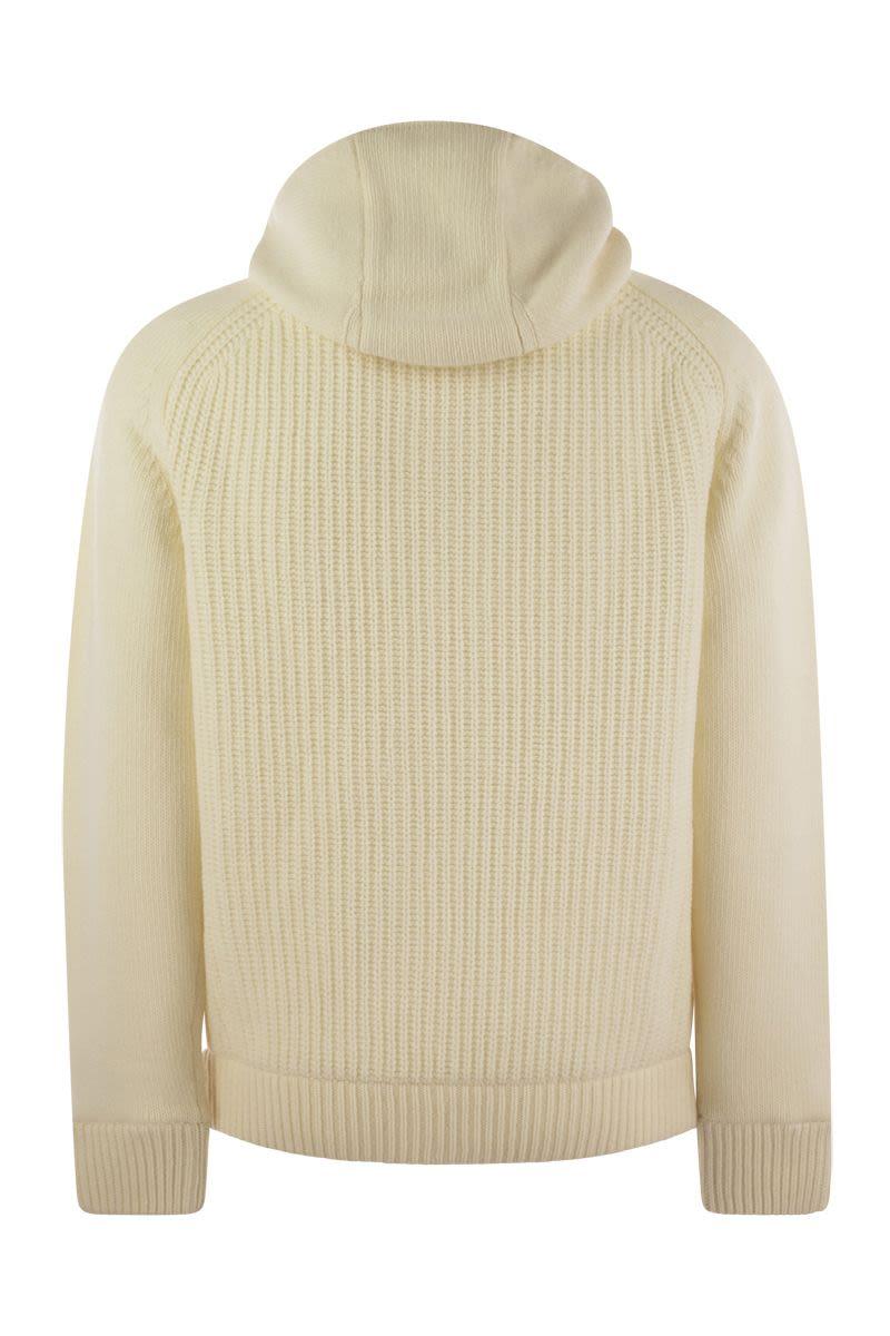 Herno Men's Reversible Padded Wool Bomber Jacket in White
