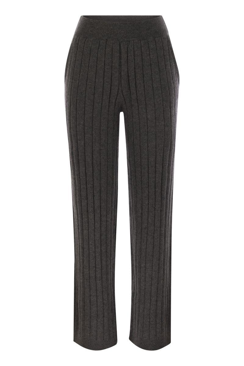 Brunello Cucinelli Women's Cashmere Knit Trousers in Plum