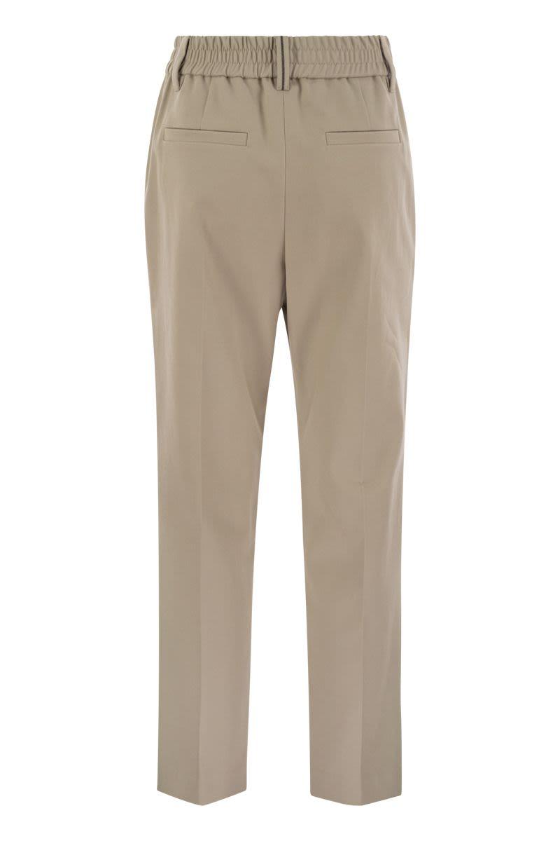 Brunello Cucinelli Women's Stretch Cotton Cover-Up Trousers With Jewellery in Sand