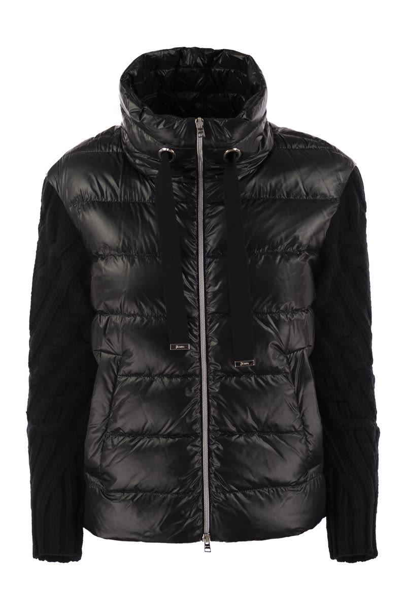 Herno Women's Ultralight Nylon and Wool Jacket in Black
