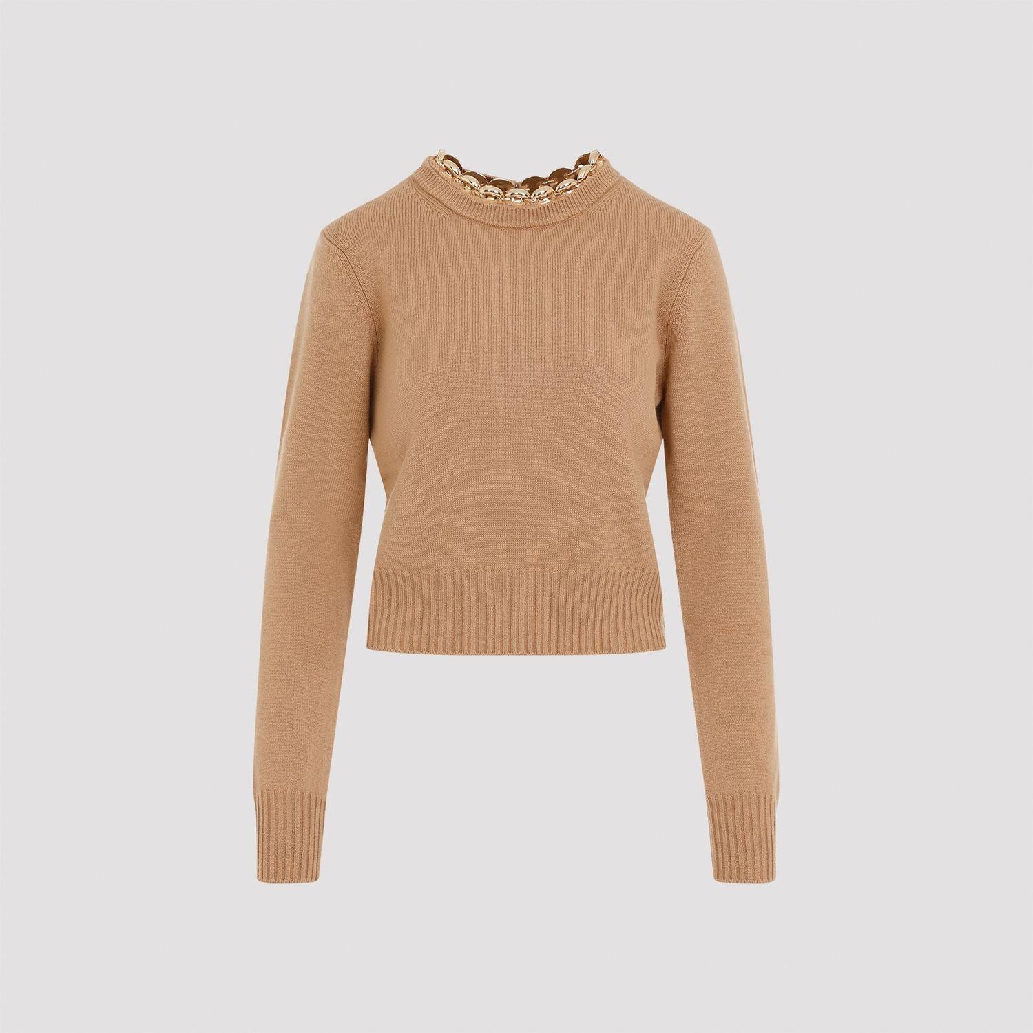 Paco Rabanne Women's Pullover Sweater in Nude & Neutrals