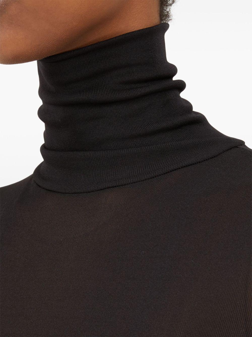 Maison Margiela Women's High Neck Bodysuit With Long Sleeves in Black