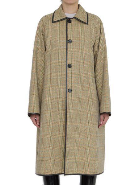 Bottega Veneta Women's Prince-Of-Wales Wool Coat in Beige