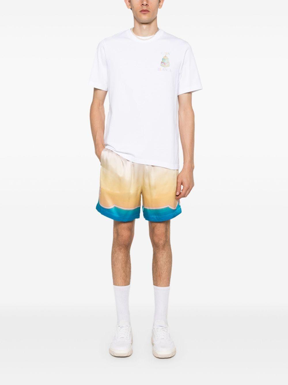 Casablanca Men's Silk Shorts With Drawstrings in Denim