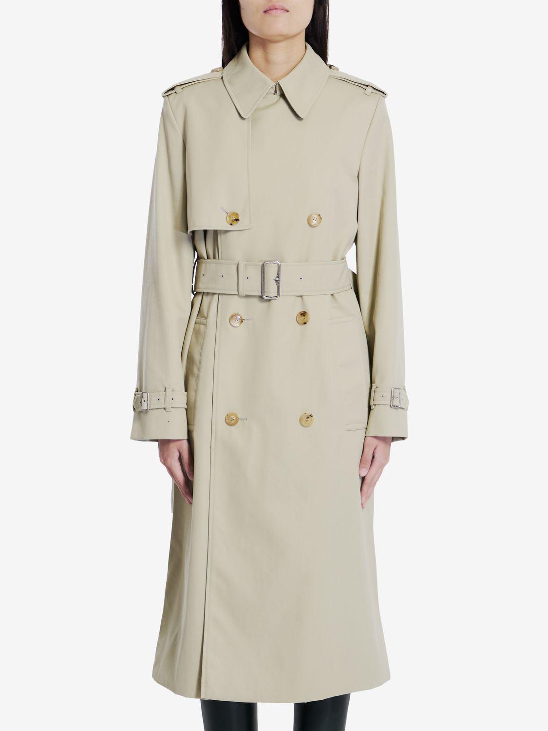 Burberry Women's Trench Coat in Cotton Blend Beige