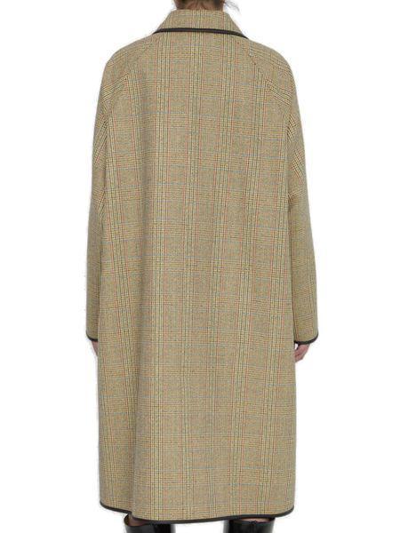 Bottega Veneta Women's Prince-Of-Wales Wool Coat in Beige