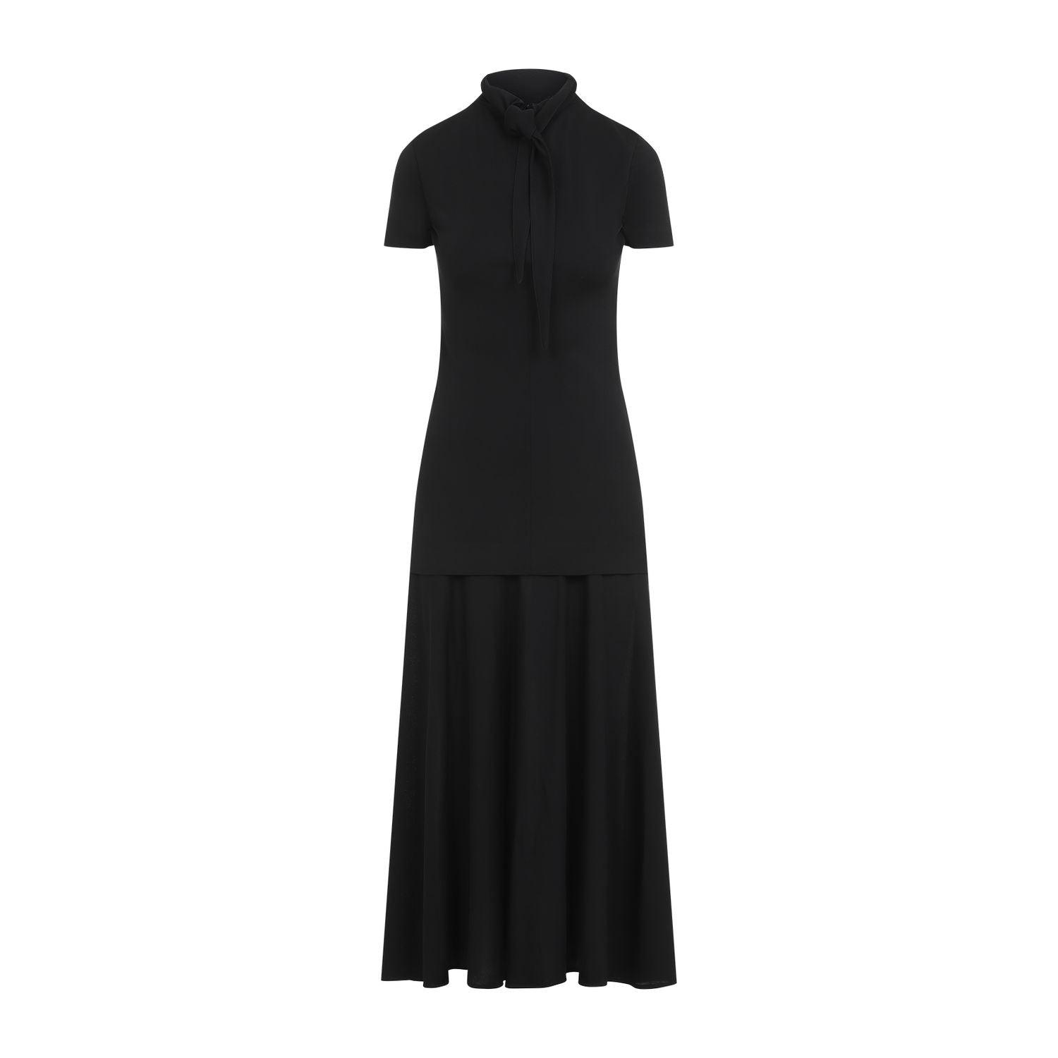 Jil Sander Women's Fluid Viscose High Neck Dress in Black