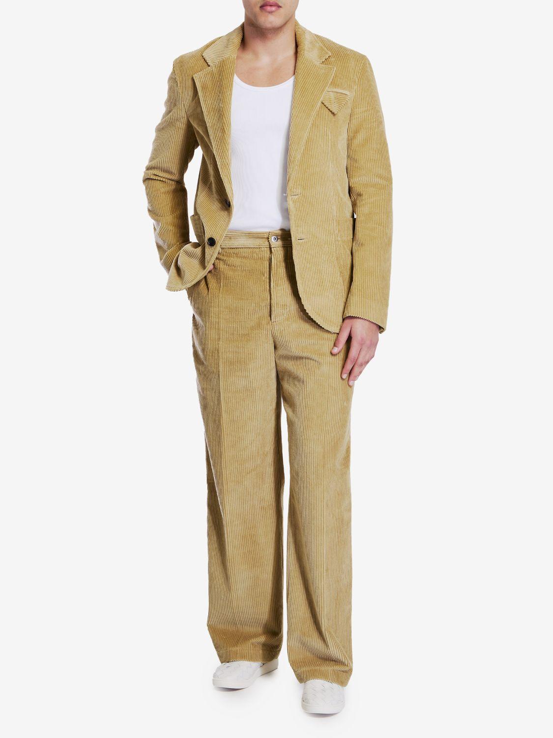 Bottega Veneta Men's Corduroy Trousers in Beige
