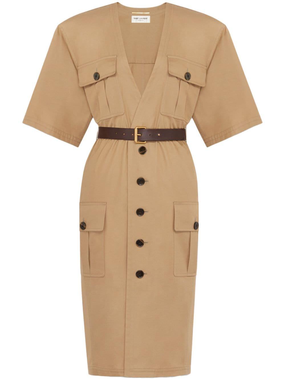 Saint Laurent Women's Dress in Nude & Neutrals
